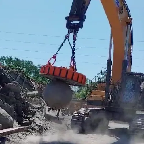 Quebra bode DropBall para quebra de escória siderúrgica e boleamento com eletroímã